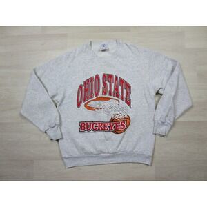 Vintage Ohio State University Basketball Sweatshirt (L) 1990's Raised Print NCAA